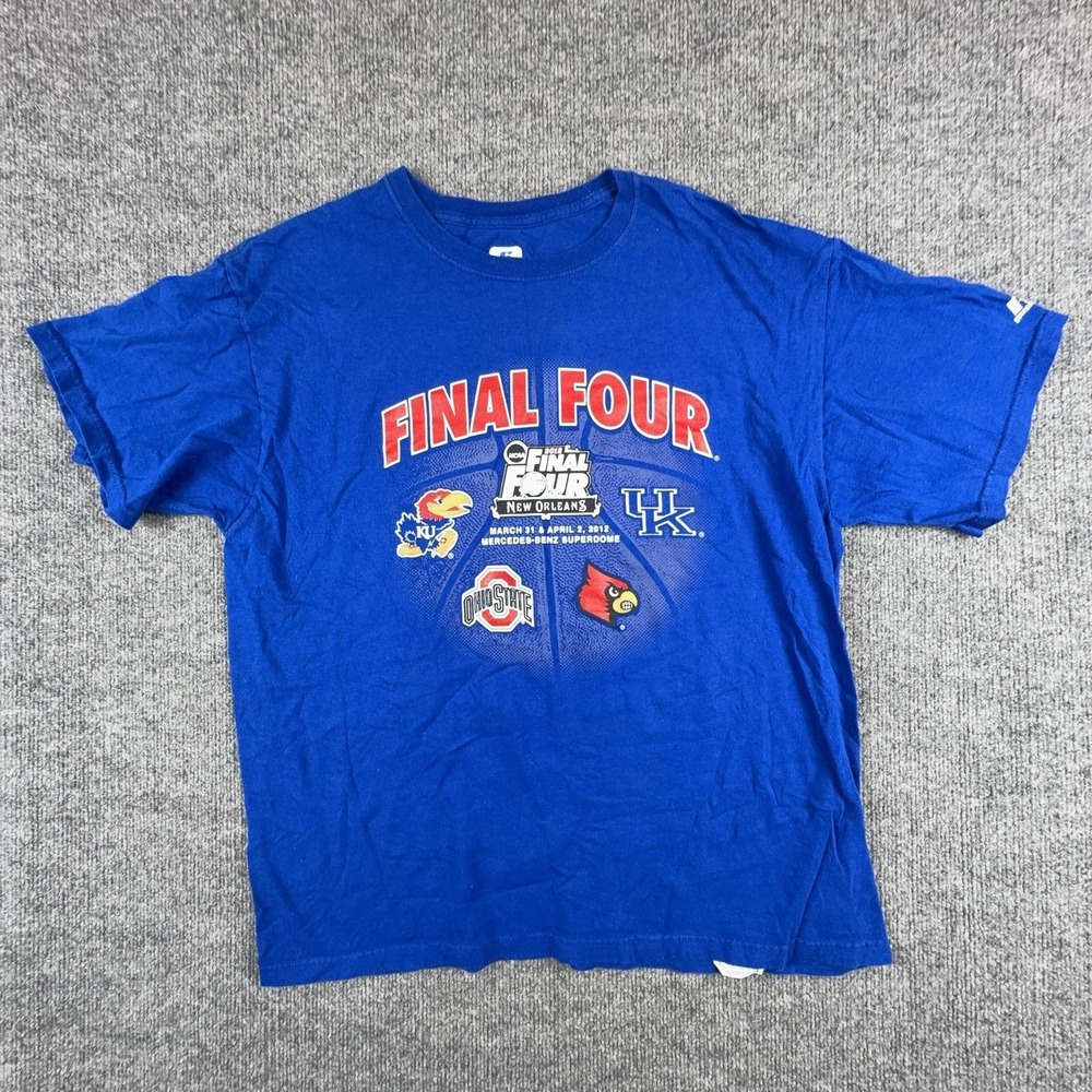 2012 NCAA Final Four Shirt Mens Large Blue NCAA Basketball Russell Athletic Tee